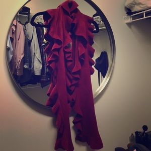 New Ruffled Red Scarf